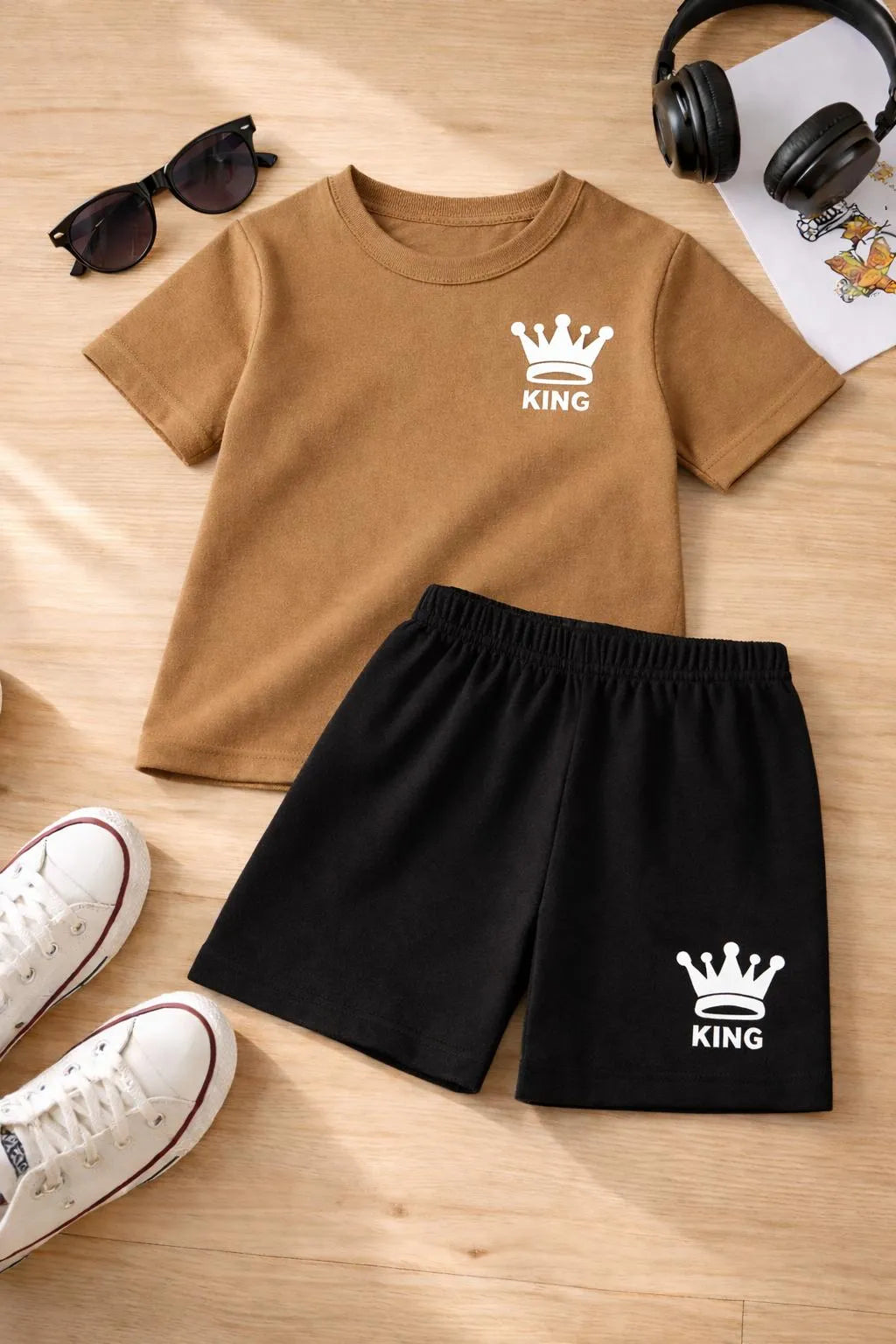 Boy's Polyester Printed Tracksuit