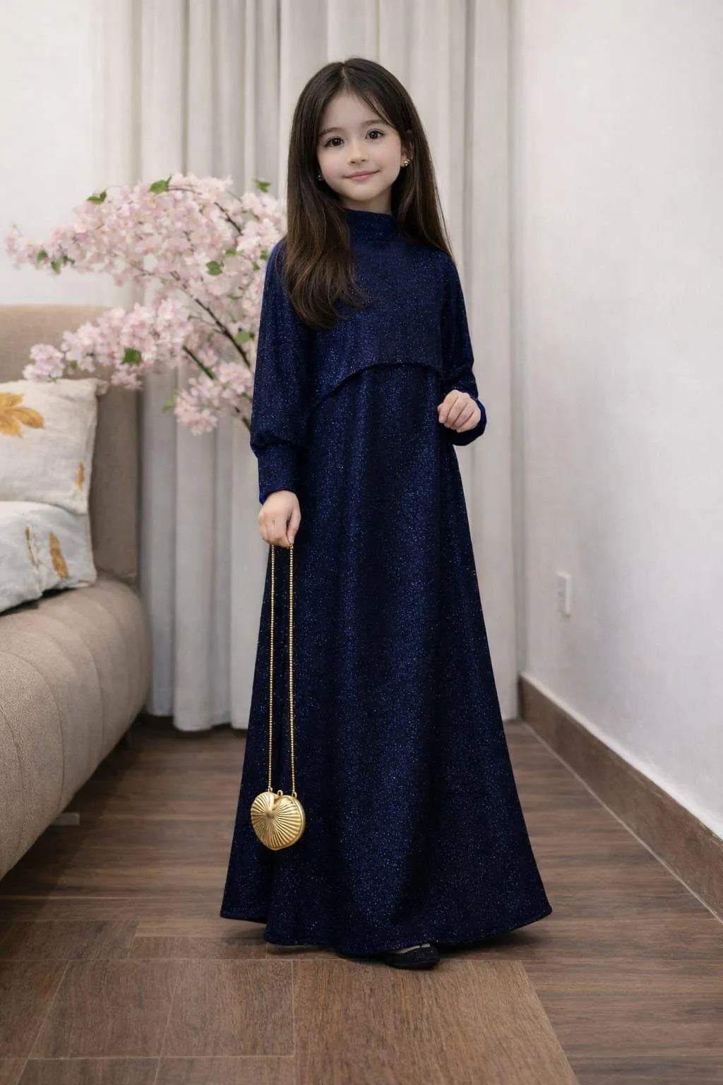 Girl's Jersey Textured Maxi & Jacket