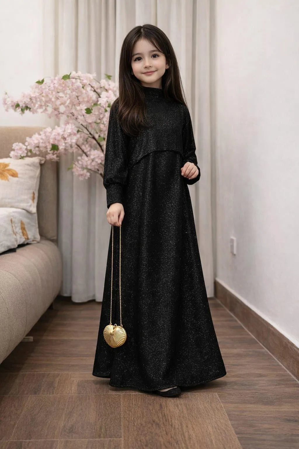 Girl's Jersey Textured Maxi & Jacket