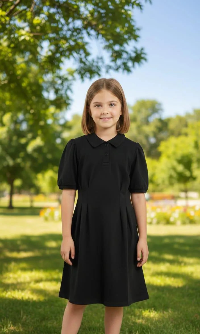 Girl's Stitched Blended Plain Frock