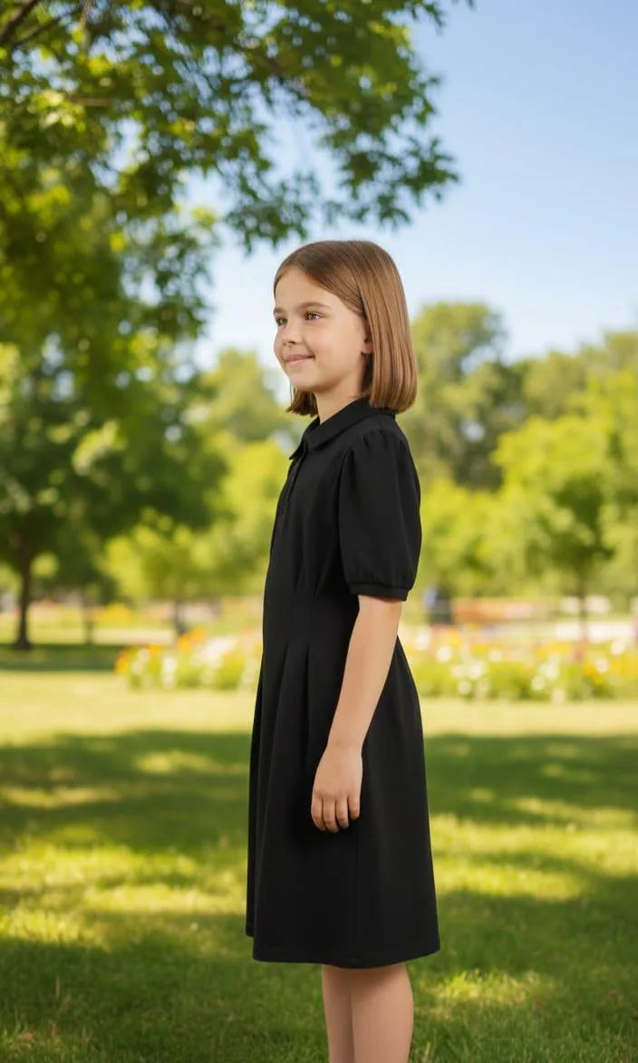 Girl's Stitched Blended Plain Frock