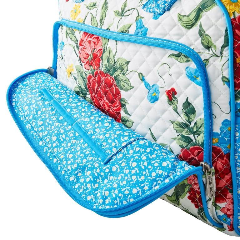 Cotton Floral Baby Bag with Blue Handles