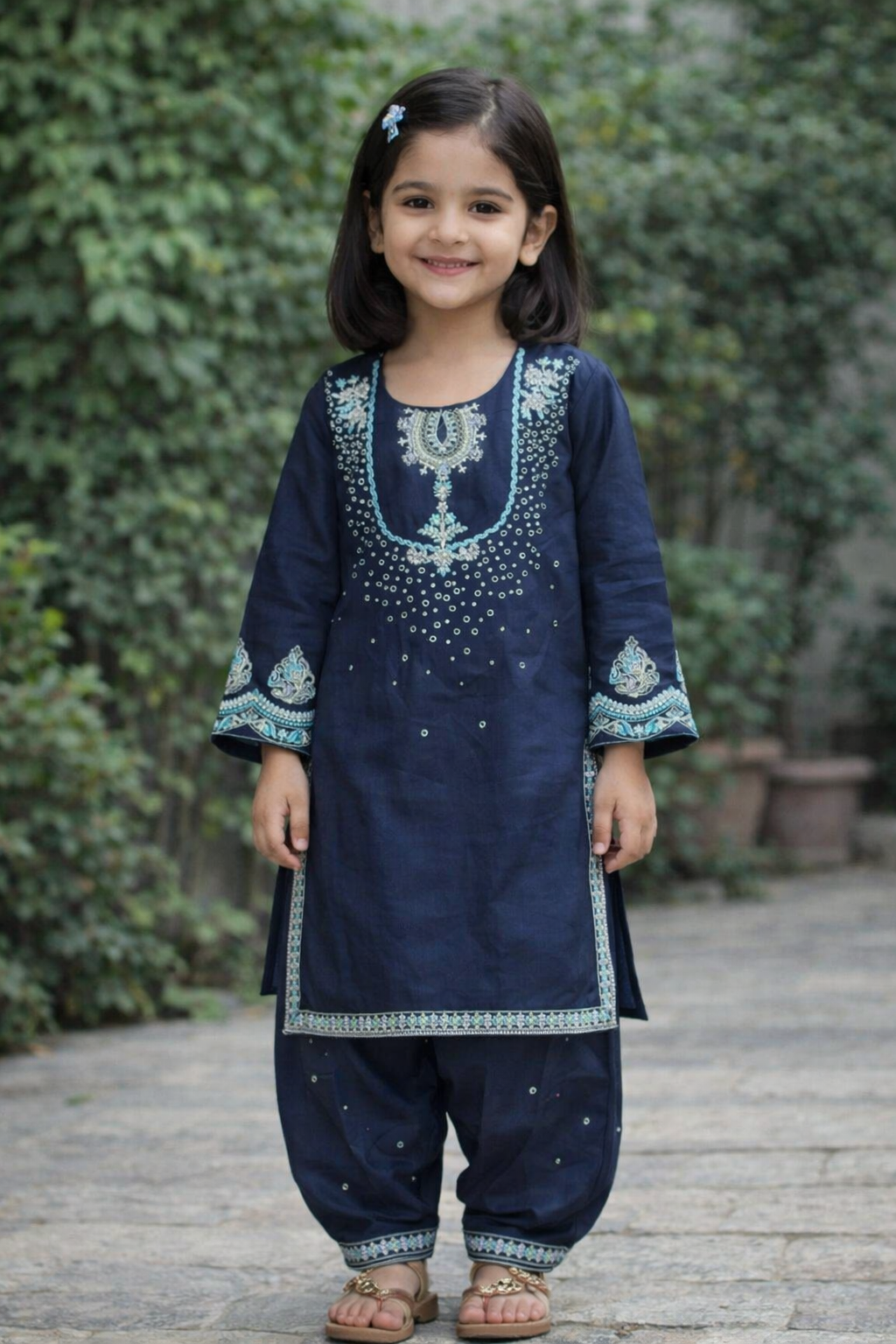 Cotton Embroidered Kurta Set