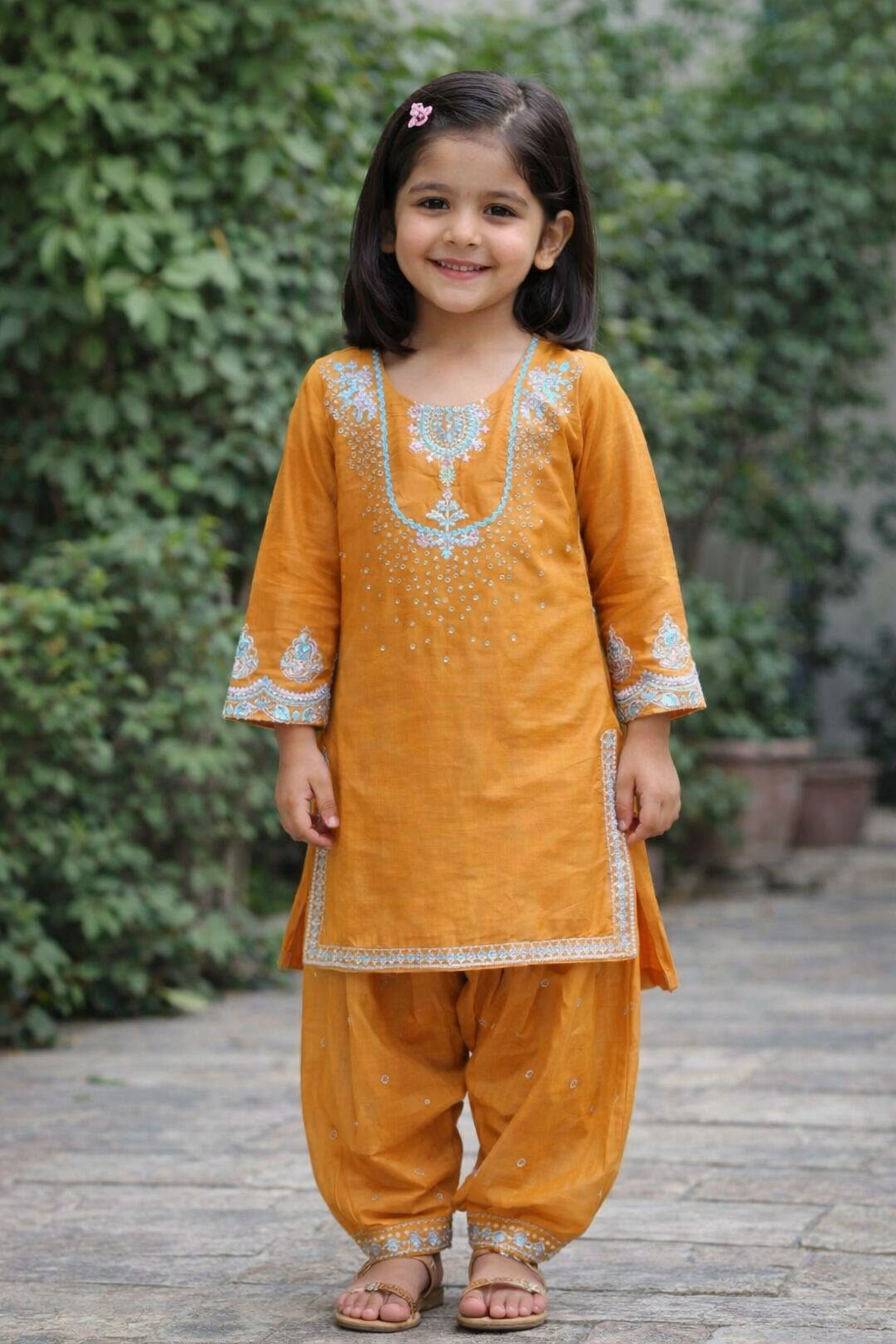 Cotton Embroidered Kurta Set