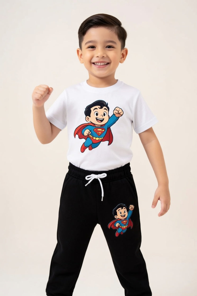 Summer Tracksuit – Cartoon Printed T-Shirt & Jogger Set