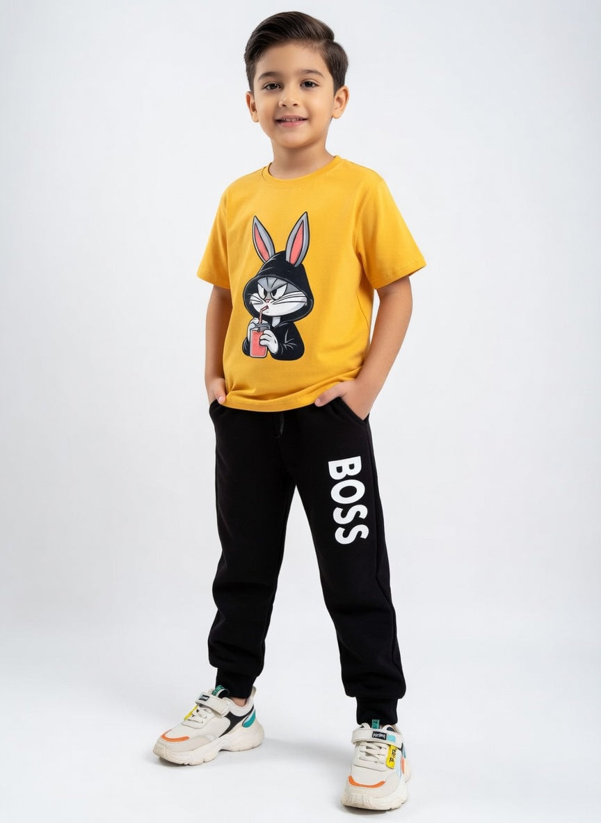 Boy's Polyester Printed Tracksuit