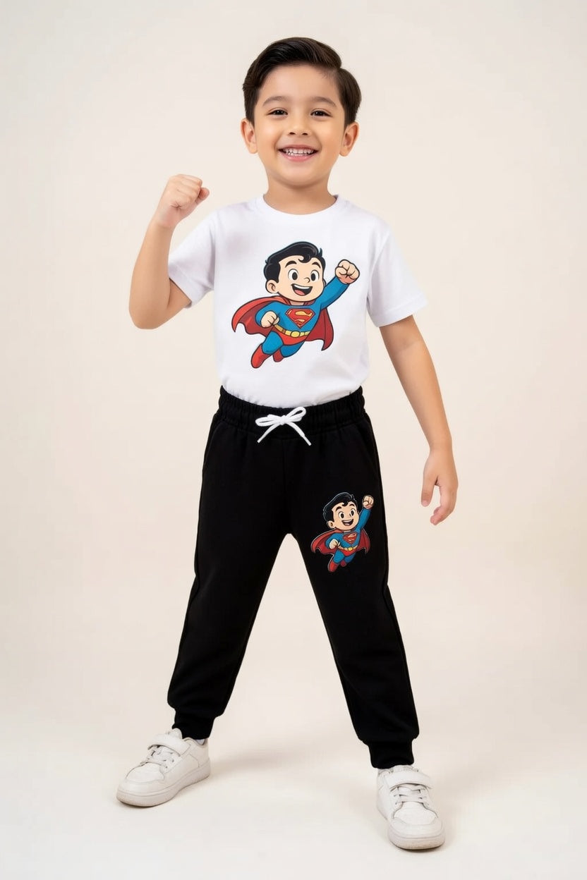 Summer Tracksuit – Cartoon Printed T-Shirt & Jogger Set